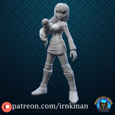 Sabrina, Saffron gym leader from Irnkman Minis. Total height apx. 44mm. Unpainted resin miniature - image1